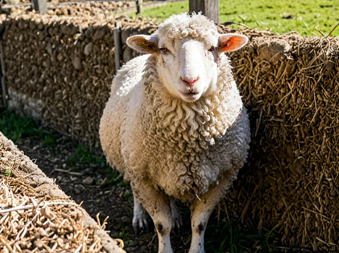 Mouton de race dans un enclos