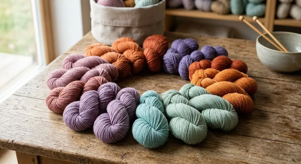 Nuancier de pelotes de laine mérinos aux couleurs tendances