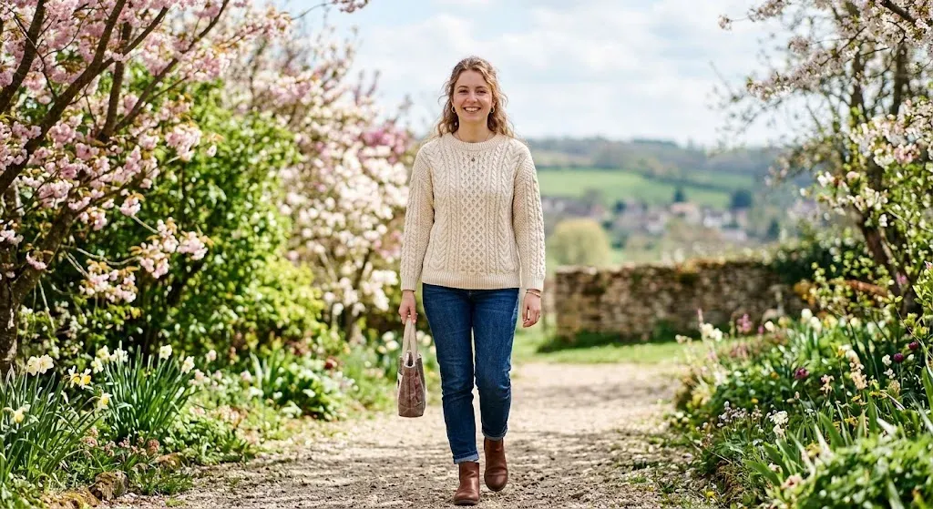 Pull en coton à torsades pour femme