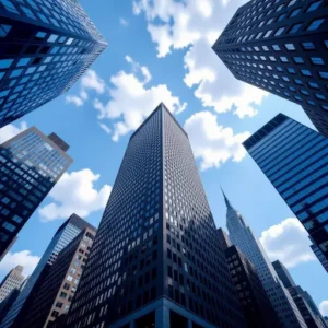 Immeuble new-yorkais vu du sol
