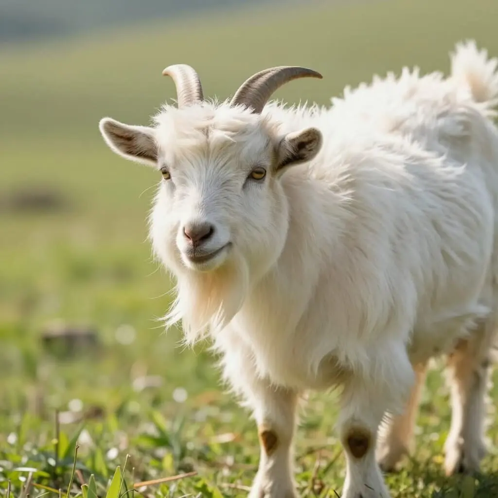 Angora goat producing high-quality mohair yarn