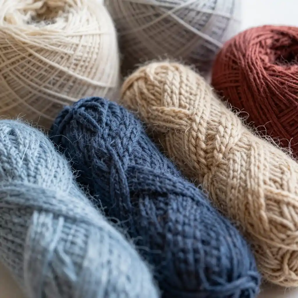Different types of yarn compared for knitting a sweater