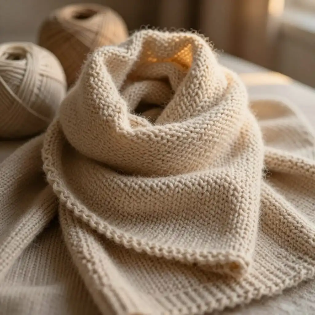 Soft yarn knitting projects adapted for sensitive skin