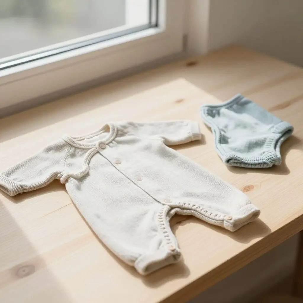 Vêtements pour bébé tricotés en coton naturel