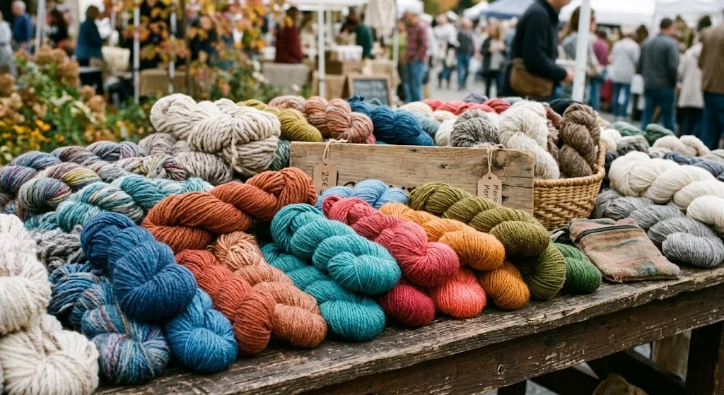 Artisan wool stall in Rhinebeck