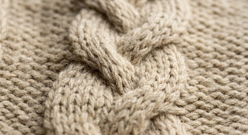 Gros plan sur une maille de torsade