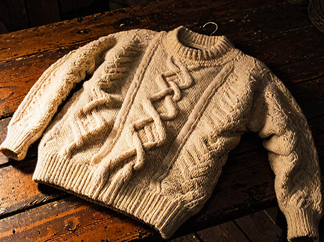 Pull en laine avec motifs irlandais