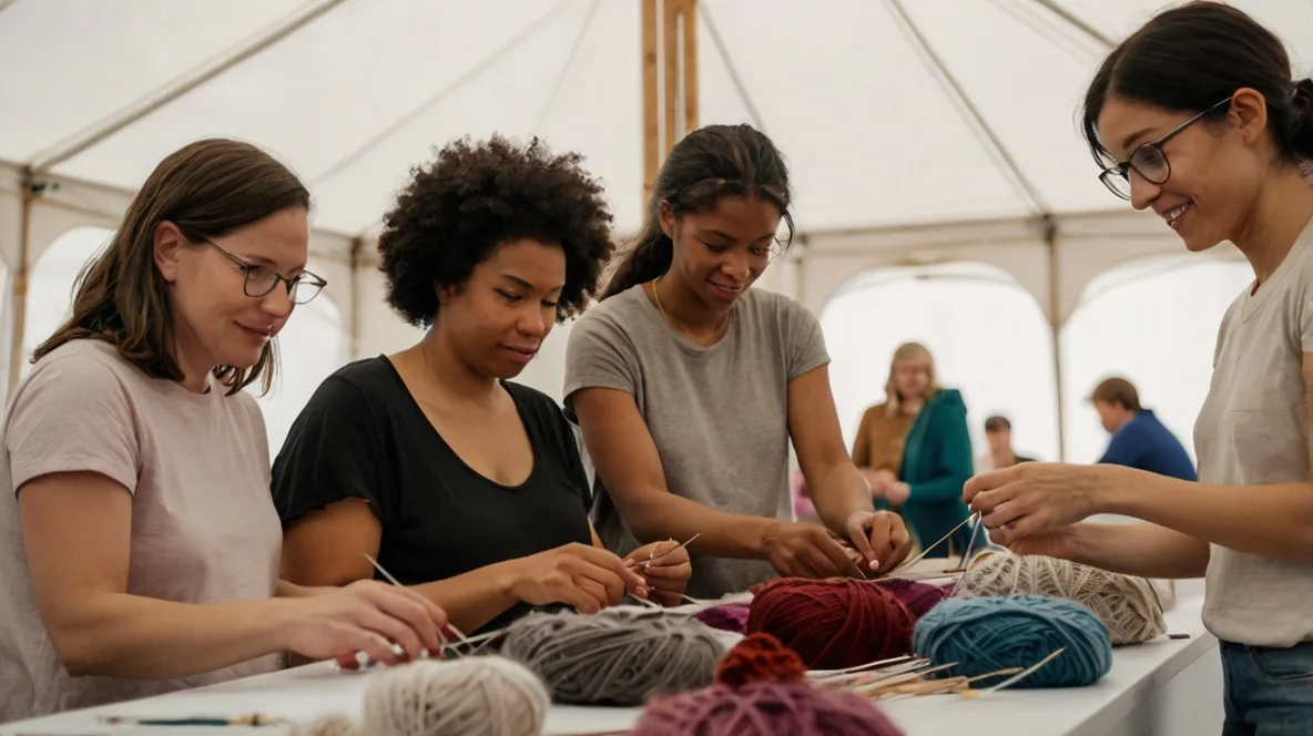 Atelier de tricot au Twist Fibre Festival