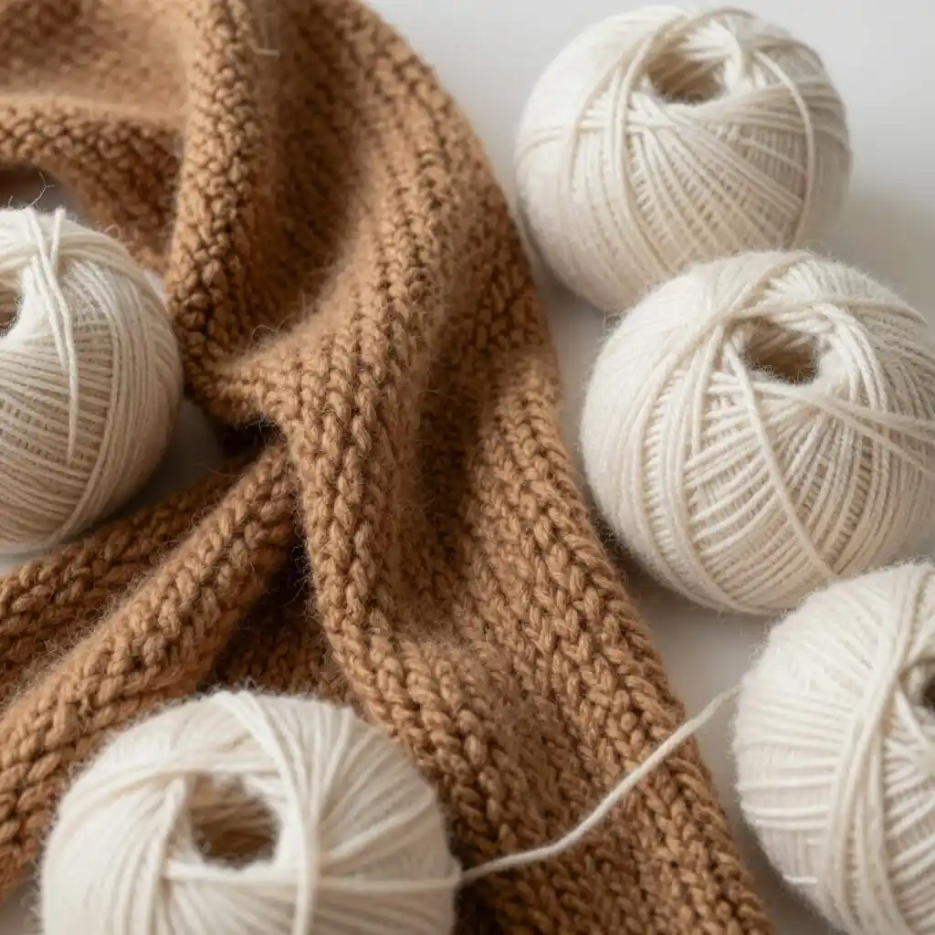 Comparaison visuelle entre laines chaudes et laines légères pour le tricot