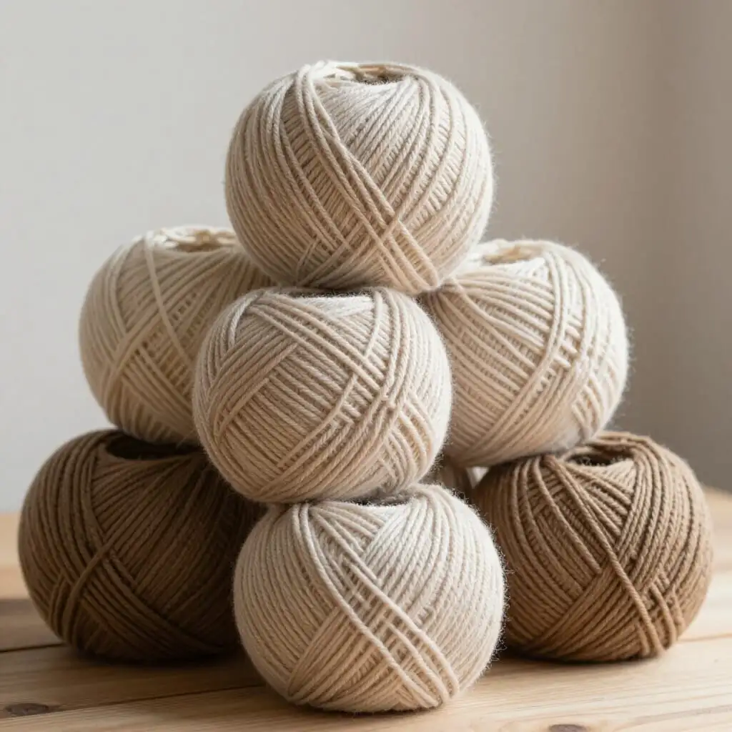 Pelotes de laine écologique aux couleurs naturelles