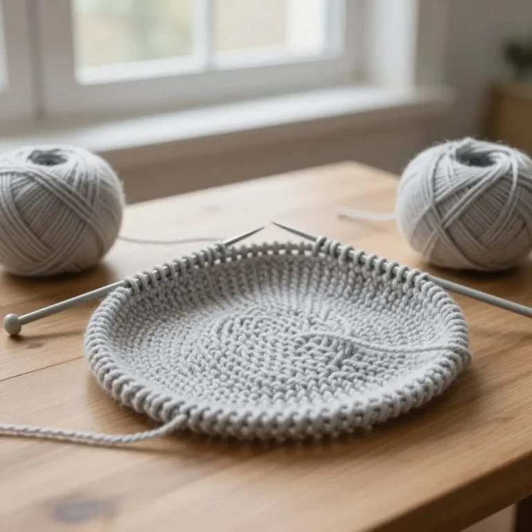 Tricot illustrant la technique des rangs raccourcis.